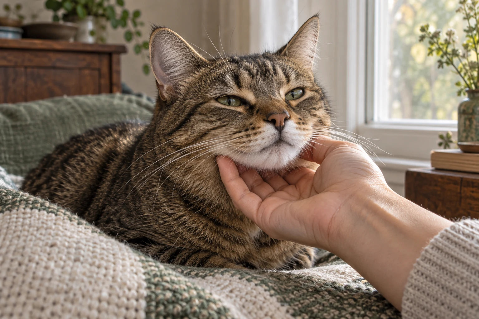 A clear cat portrait with its face fully in the frame