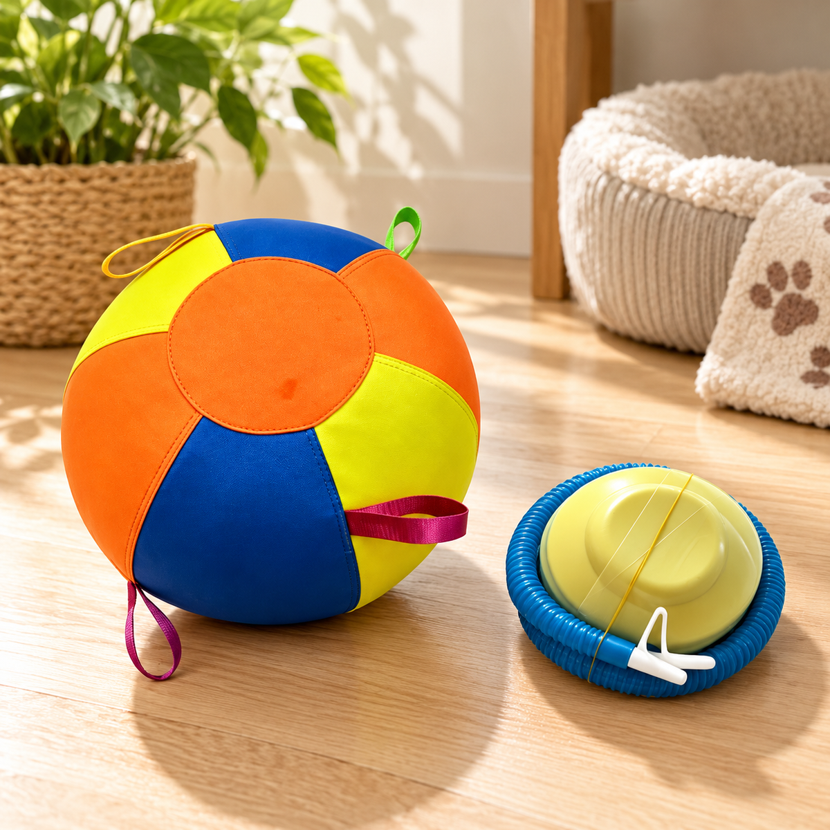 Preparation with one multicolour ball and one example disc-style pump; supplied pump style may vary.