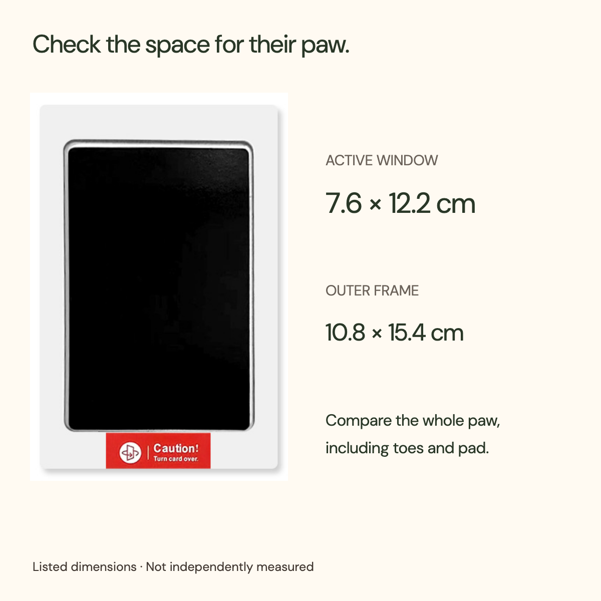 One pad with the listed active transfer window 7.6 by 12.2 cm distinguished from the outer frame 10.8 by 15.4 cm.