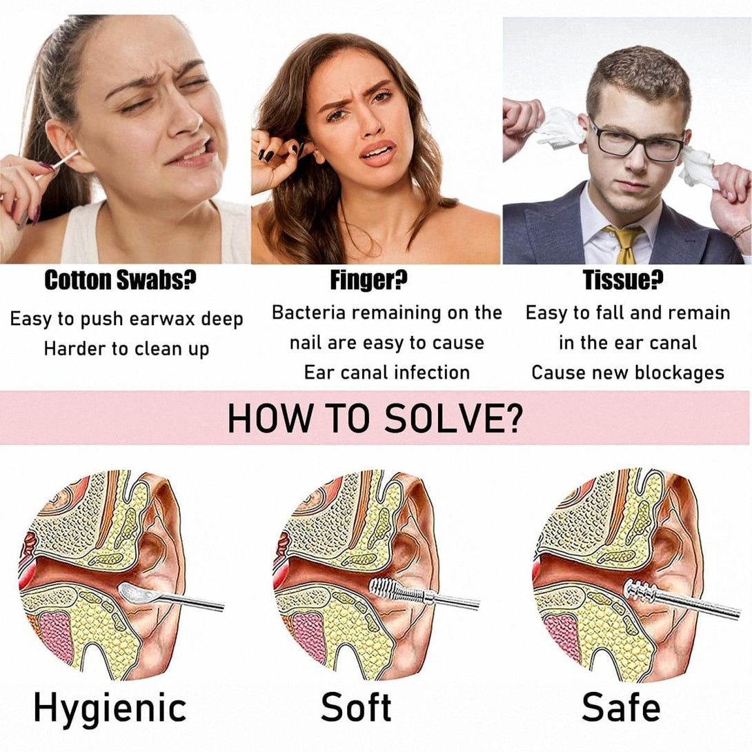 Ear Wax Removal Tool Set, 6 Pieces Ear Scraper Cleaner, Portable Ear ...