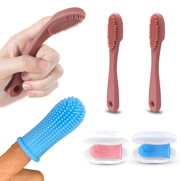 4 Pack 360° Finger Toothbrush for Dogs & Cats, Tooth Brushing Kit