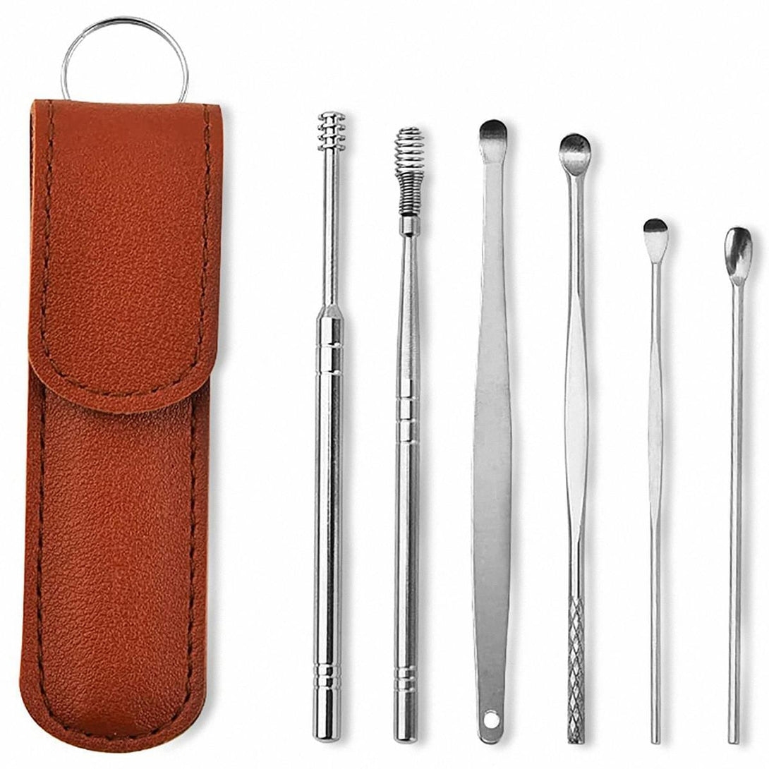 Ear Wax Removal Tool Set, 6 Pieces Ear Scraper Cleaner, Portable Ear ...