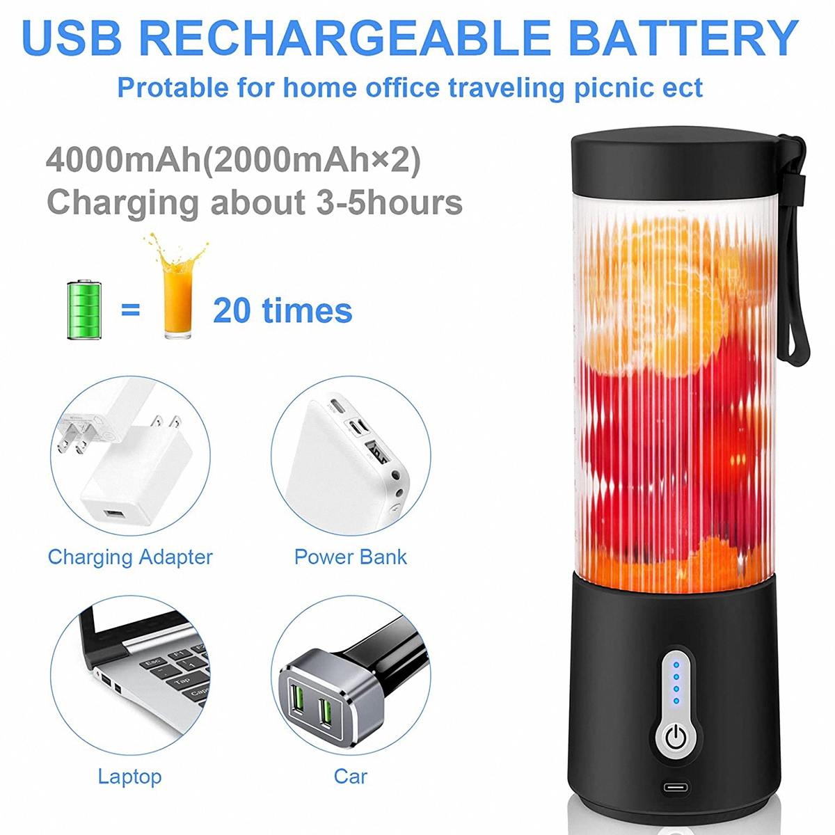 Mixeur portable rechargeable USB 4000mAh