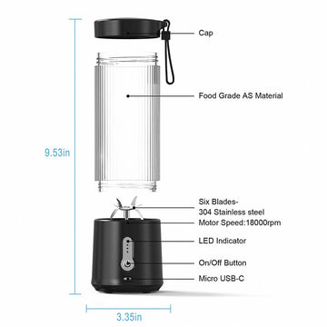 Mixeur portable rechargeable USB 4000mAh